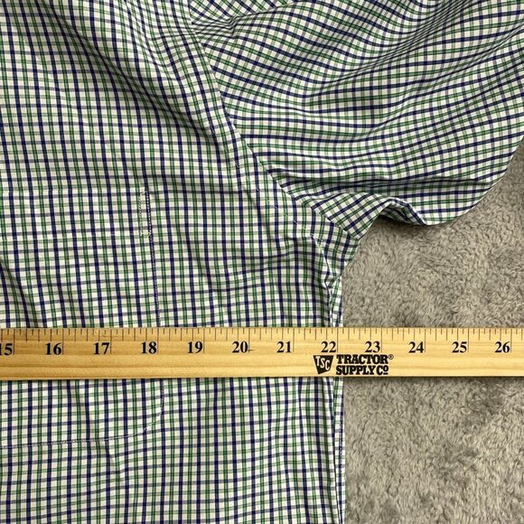 NWOT Kirkland Signature Men's 15.5 Traditional Fit Dress Shirt Green Plaid - Picture 5 of 9